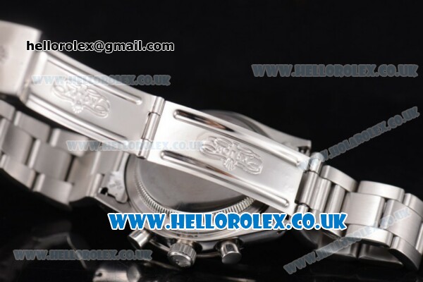 Rolex Pre-Daytona Chrono Miyota OS20 Quartz Stainless Steel Case/Bracelet with White Dial - Click Image to Close